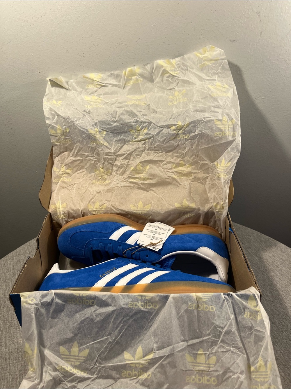 Adidas Originals Gazelle Indoor "Blue Bird" White Gum Men's Shoe Size 10.5 JI206 - Picture 12 of 12